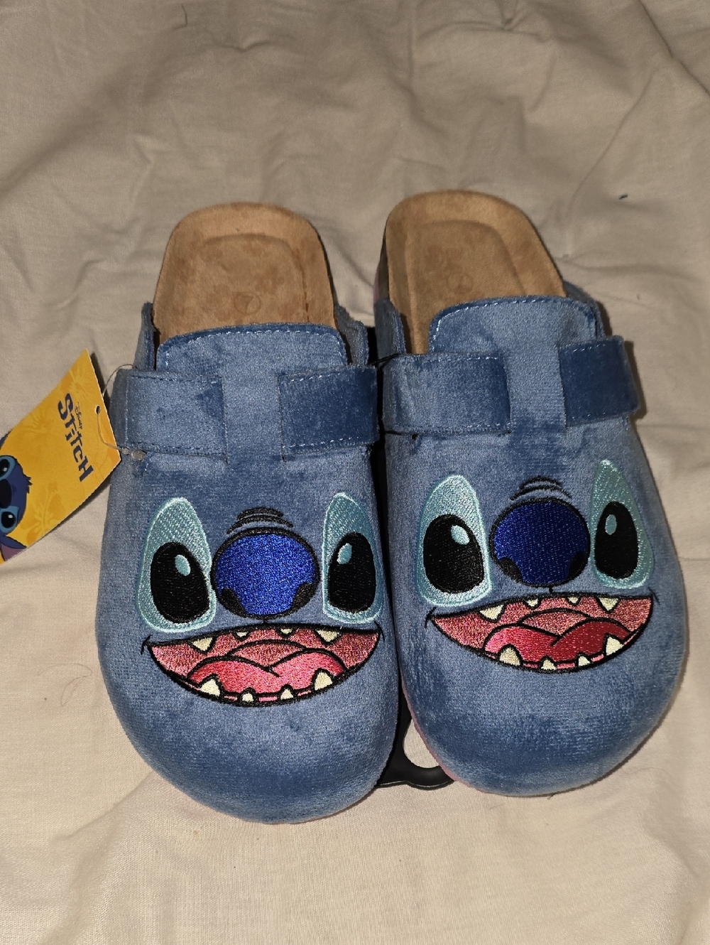 Disney Womens Stitch Slip-On Clogs with Embroidered Face